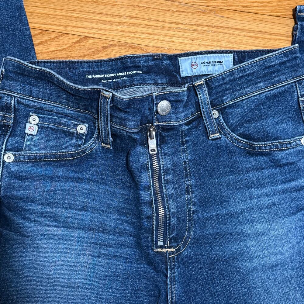 AG | Adriano Goldschmied | The Farrah Skinny Ankle Front Zip High Rise Size 28R